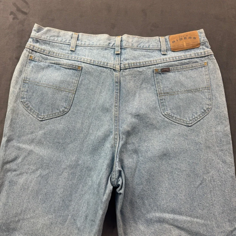 Vintage Denim Riders Jeans Mens Light Wash Straight Leg Blue Cotton Pants